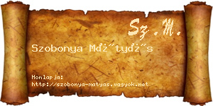 Szobonya Mátyás névjegykártya