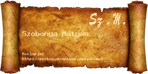 Szobonya Mátyás névjegykártya
