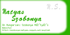 matyas szobonya business card